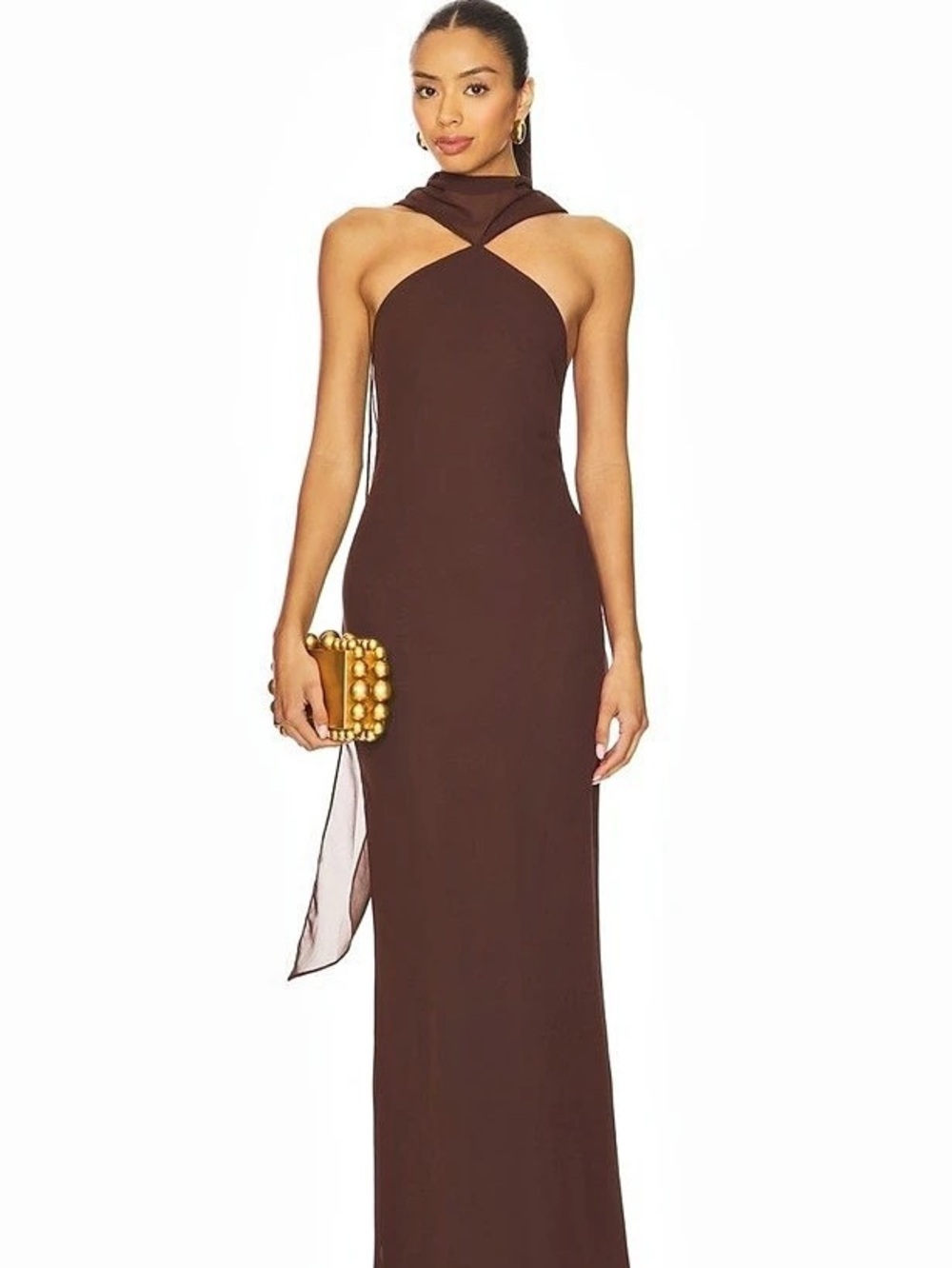 Amanda Uprichard Ashton Maxi Dress Maxi Dress in Brown Like New